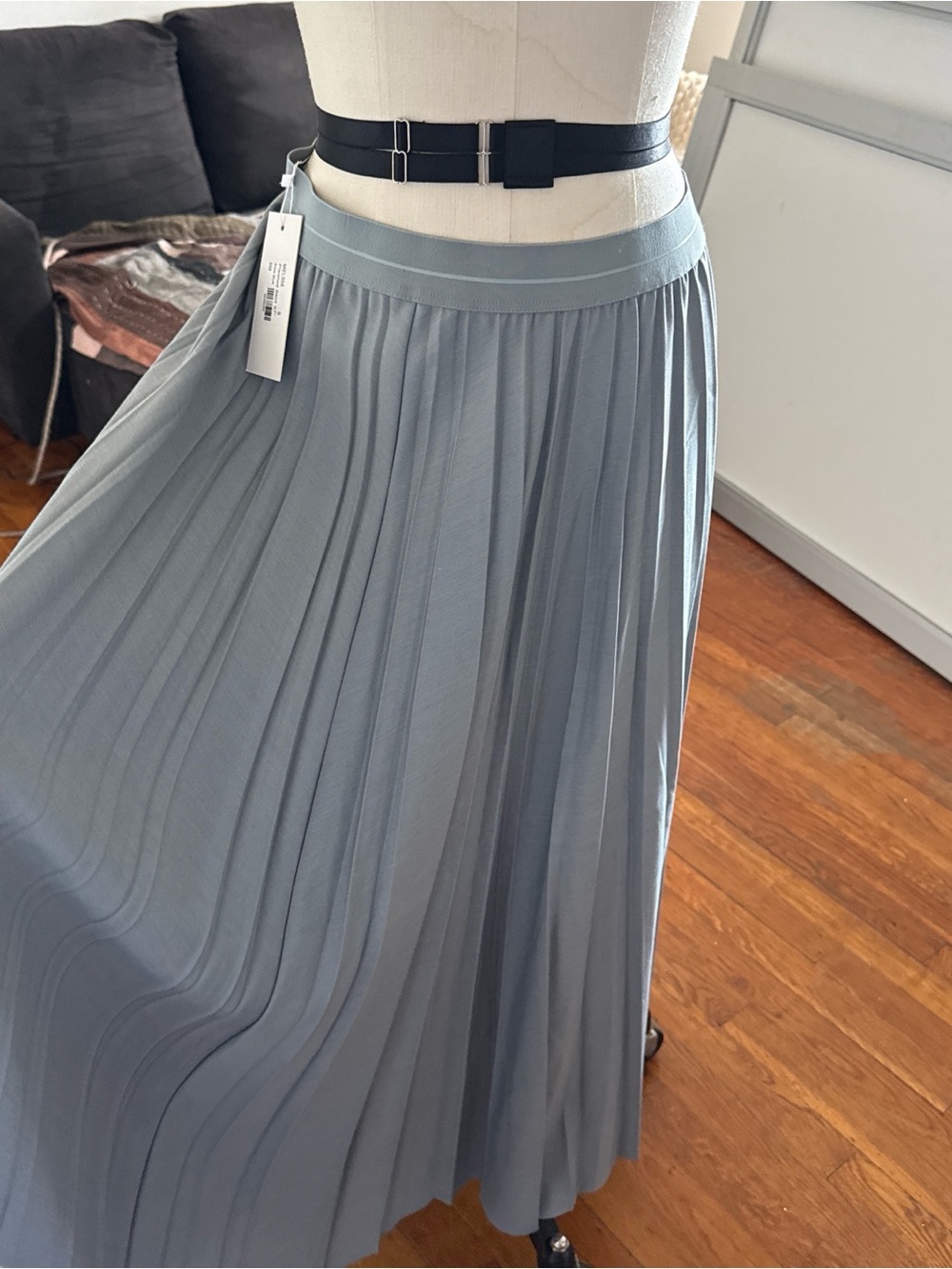 Women's Pleated Maxi Skirt in Light Gray - Picture 6 of 6